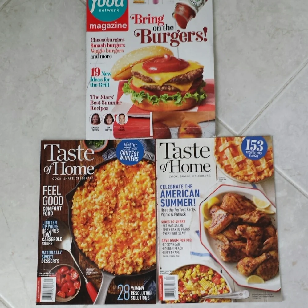7 Food Network & 2 Taste of Home Magazines